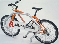 Fahrradstnder mit Werbeschild