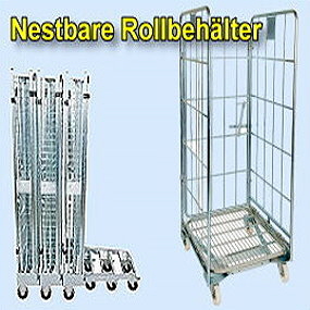 Rollbehaelter-nestbar Gitterwagen