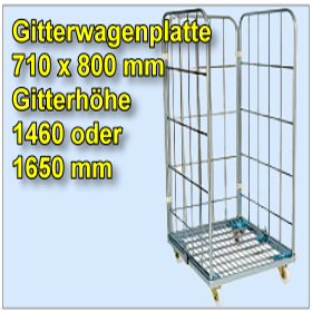 Rollbehaelter Gitterwagenplatte 710 x 800 mm