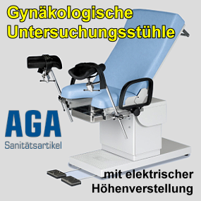 Gynaekologiestühle, Untersuchungsstühle mit elektrischer Höhenverstellung