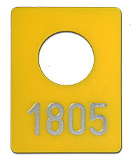 Garderobenmarke-gelb-silber