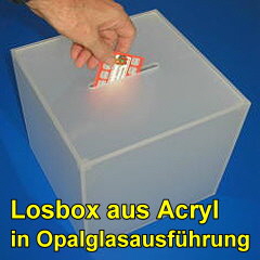 Losbox aus Acryl in Opalglasausfuehrung