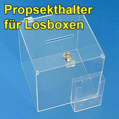 Losbox mit Prospekthalter