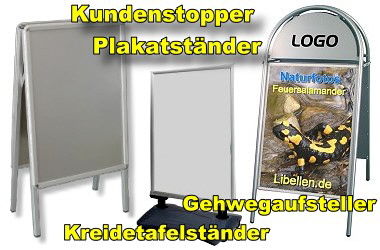 Plakathalter, Plakatstnder Kundenstopper Gehwegaufsteller